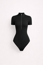 Natalia Kovalenko | Ribbed Zip Short Sleeve Bodysuit