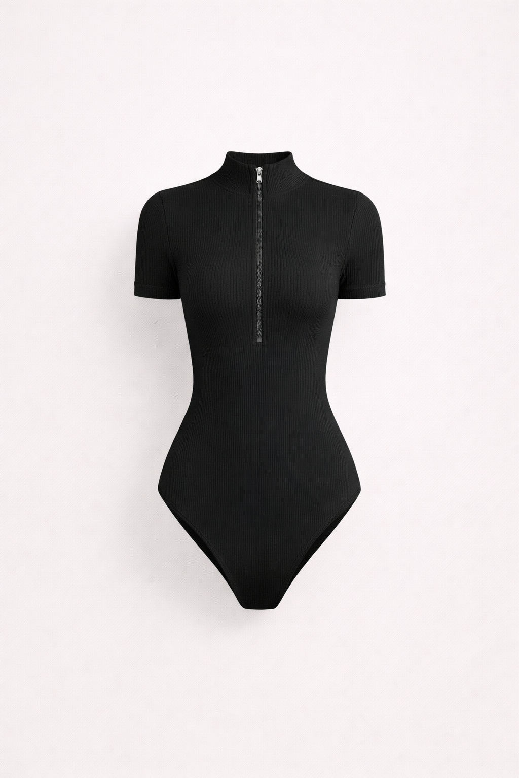Natalia Kovalenko | Ribbed Zip Short Sleeve Bodysuit