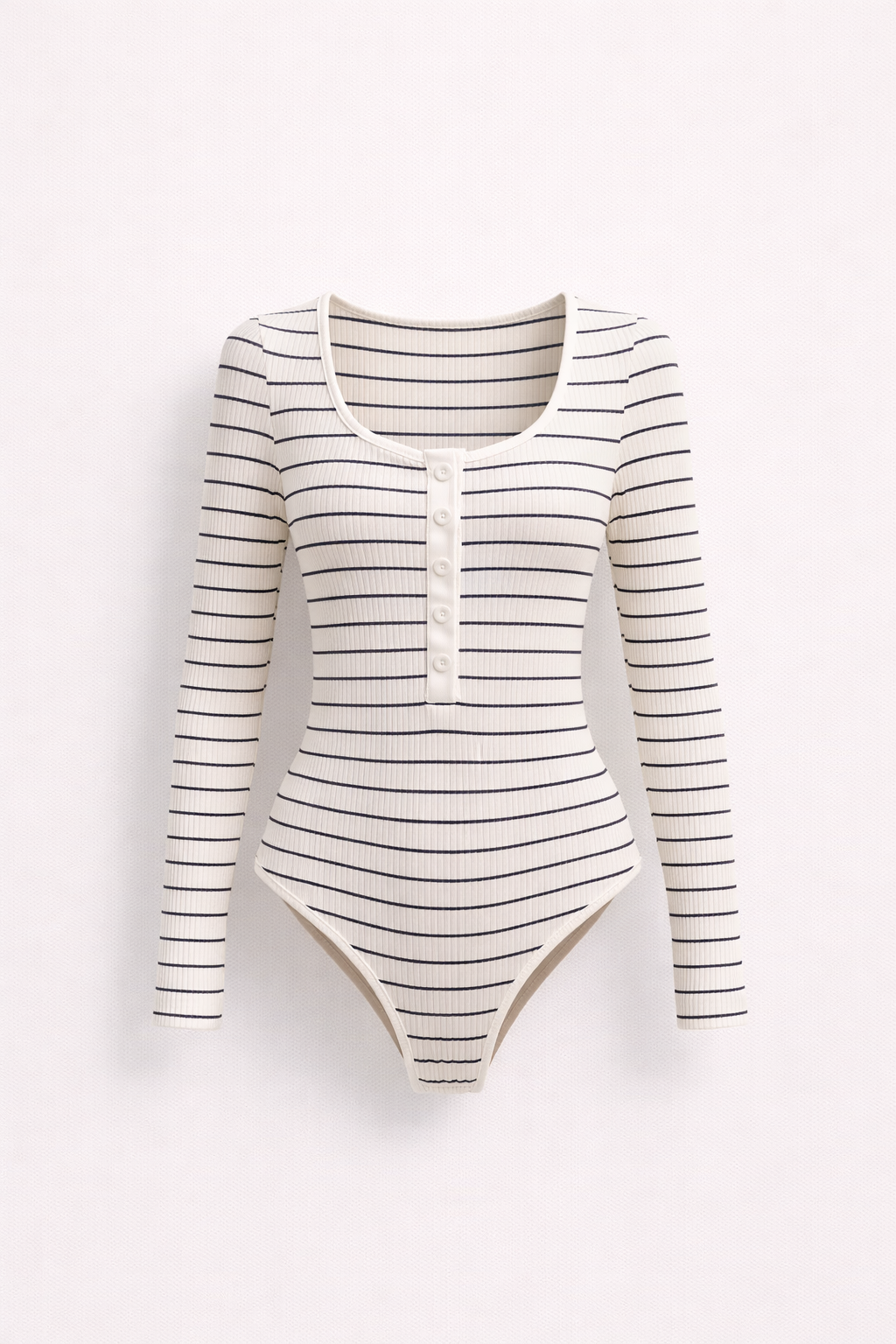 Daniela Pereira | Ribbed Stripe Button Bodysuit
