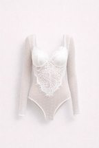 Camila Torres | Lace Mesh Long Sleeve Bodysuit