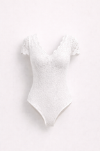 Astrid Nyholm | White Lace Short Sleeve Bodysuit