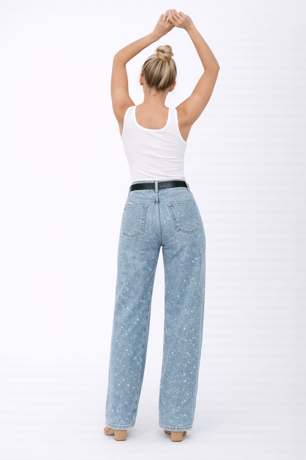 Aria | All-Season Artistic Splash Wide Leg Jeans