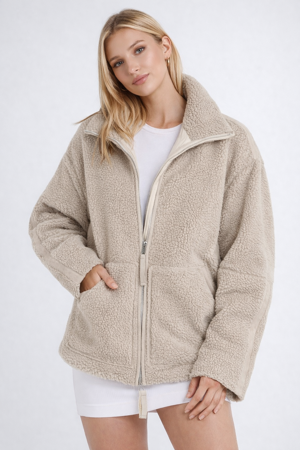Amara | Herfst/Winter – Zachte Wolblend – Oversized Fleece Jacket