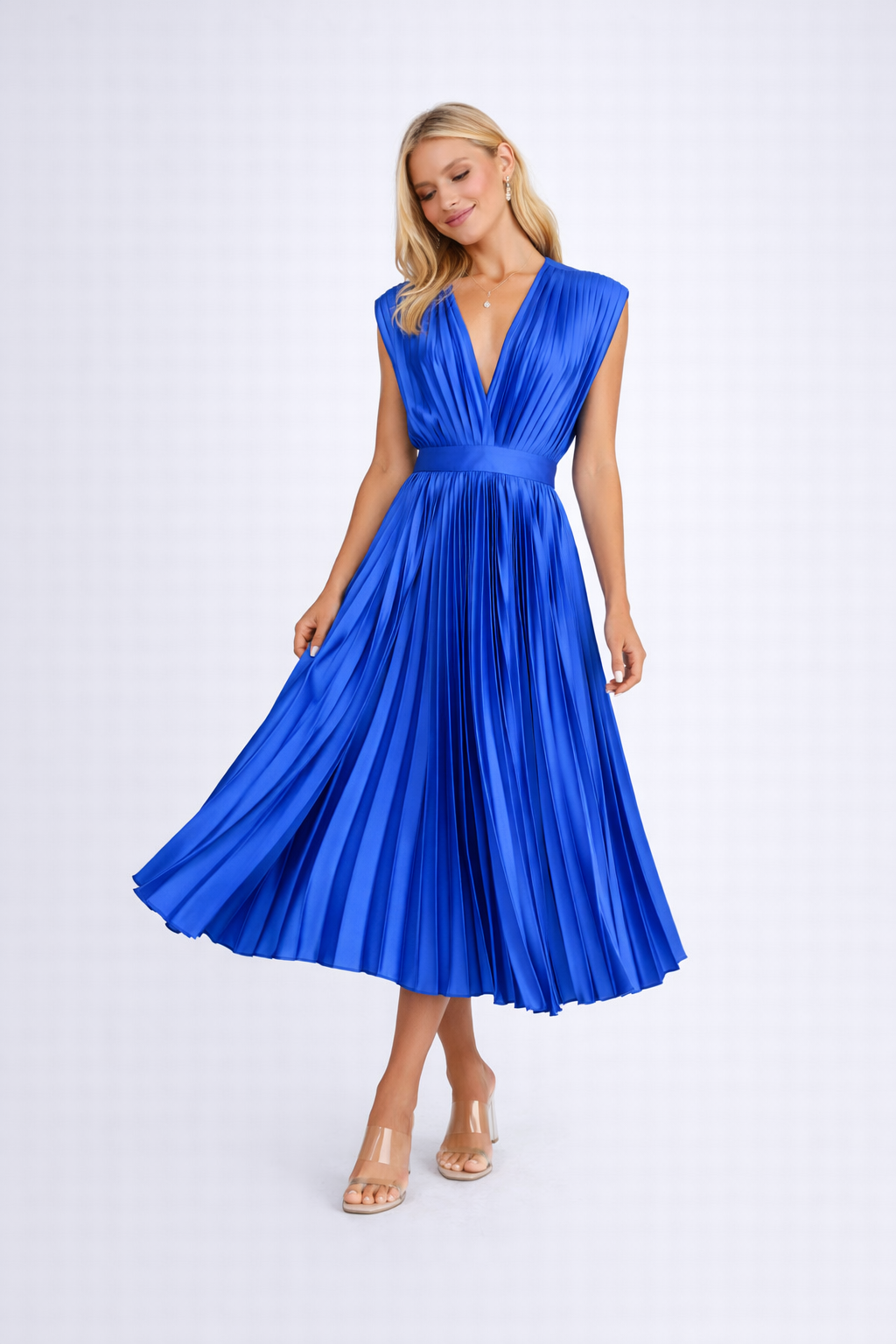 Isolde | Luchtige Plissé Midi Dress