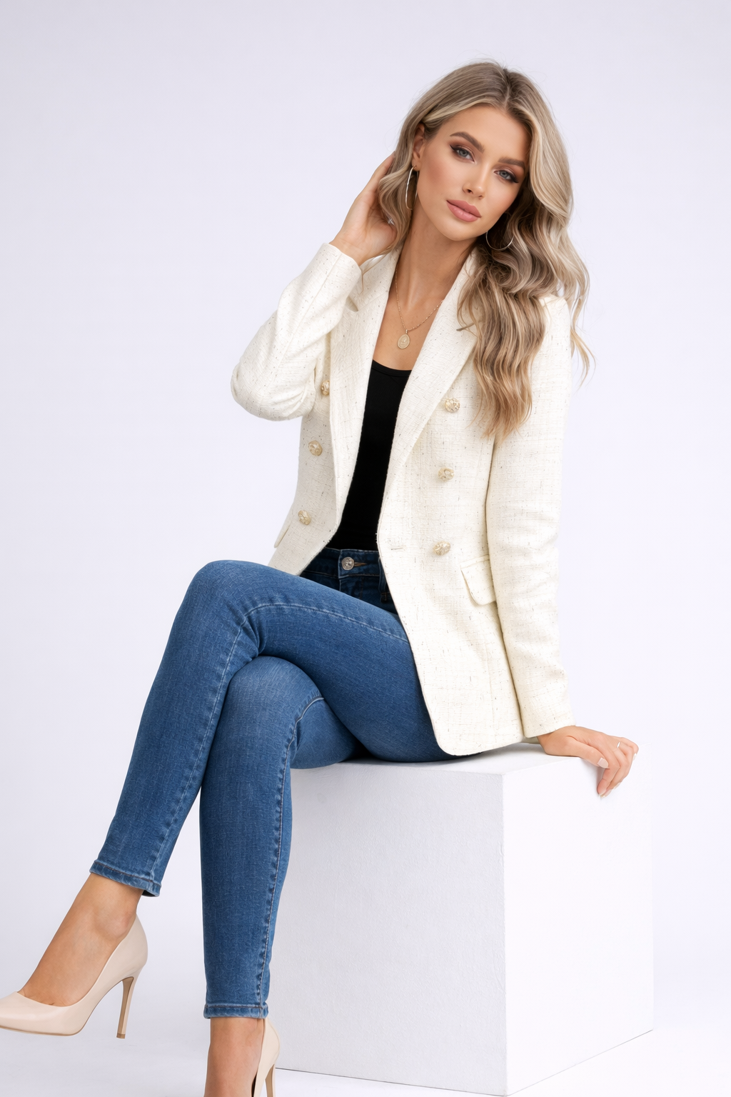 Amélie | All-Season – Luxe Tweedlook – Tailored Blazer