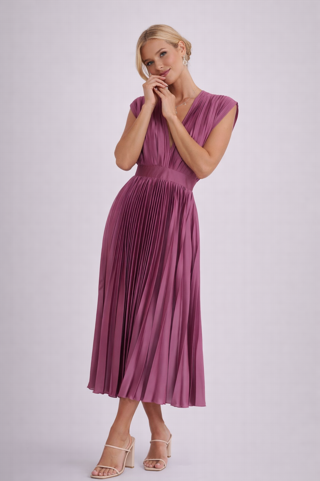 Isolde | Luchtige Plissé Midi Dress