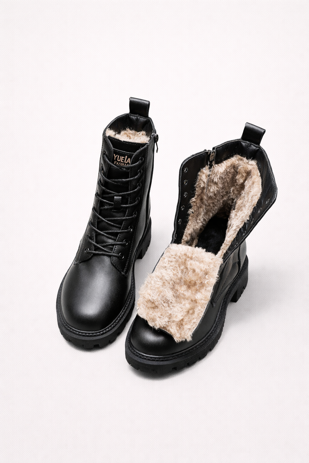 Brooklyn Harris | Fur Lined Combat Boots | Combineert robuuste stijl met ultiem wintercomfort