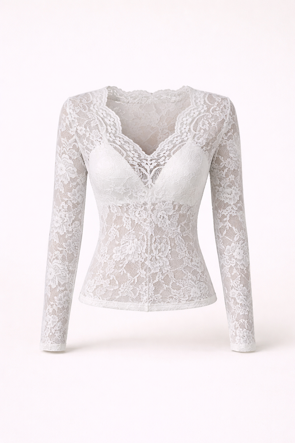 Freja Lindström | Lace V-Neck Top | Tijdloze elegantie met Scandinavische finesse