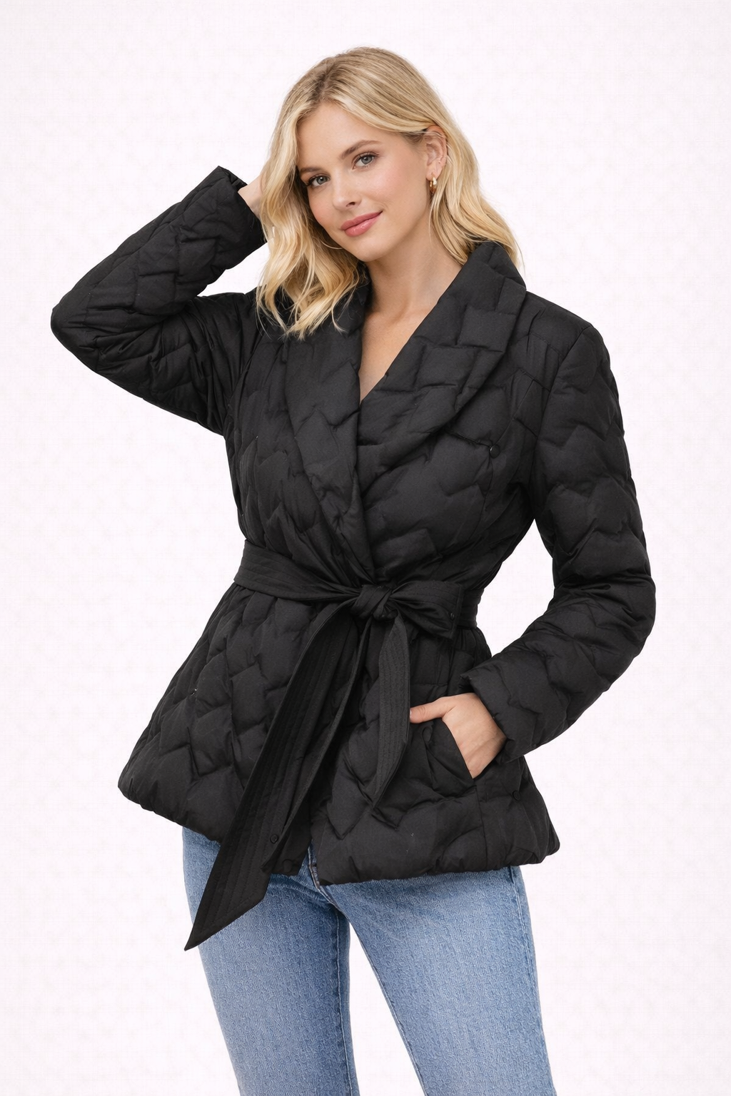 Sophia Mitchell | Gewatteerde Wrap Jacket | Waar verfijning en comfort samenkomen