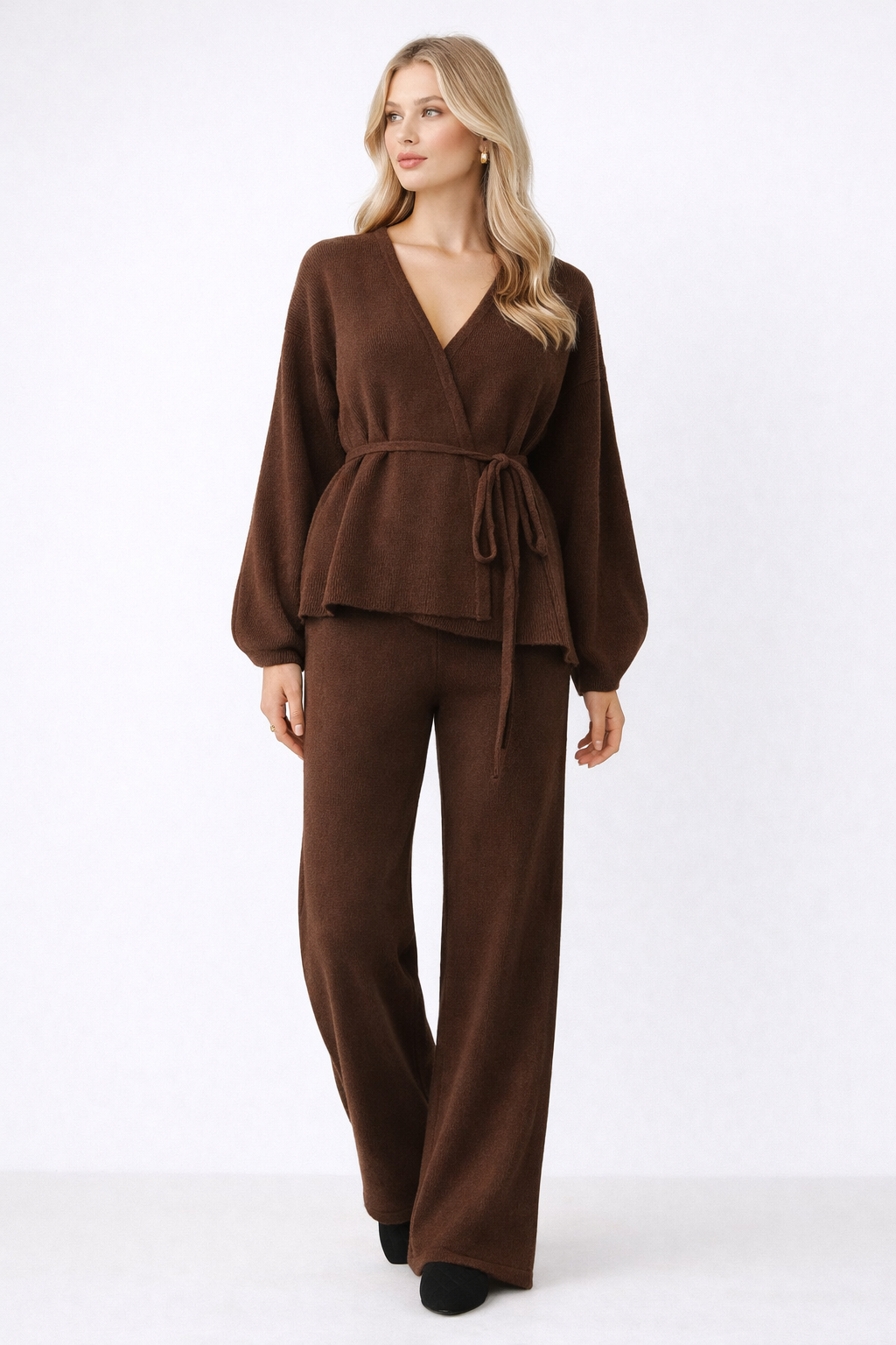 Lilith | Gebreide Sweater Pants Set met Ceintuur