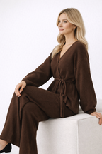 Lilith | Gebreide Sweater Pants Set met Ceintuur