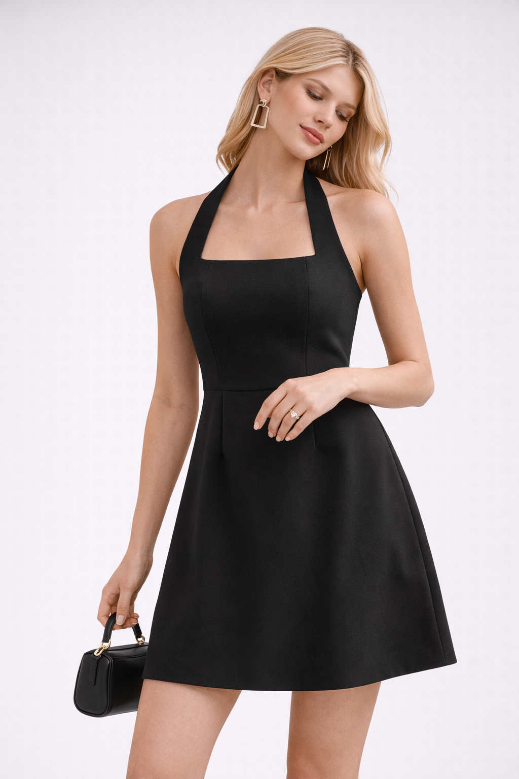 Angelina | Halter Mini Jurk met Moderne Snit