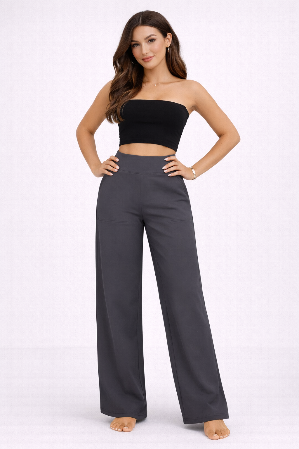 Estrella | Comfortabele Stretch Broek met Hoge Taille