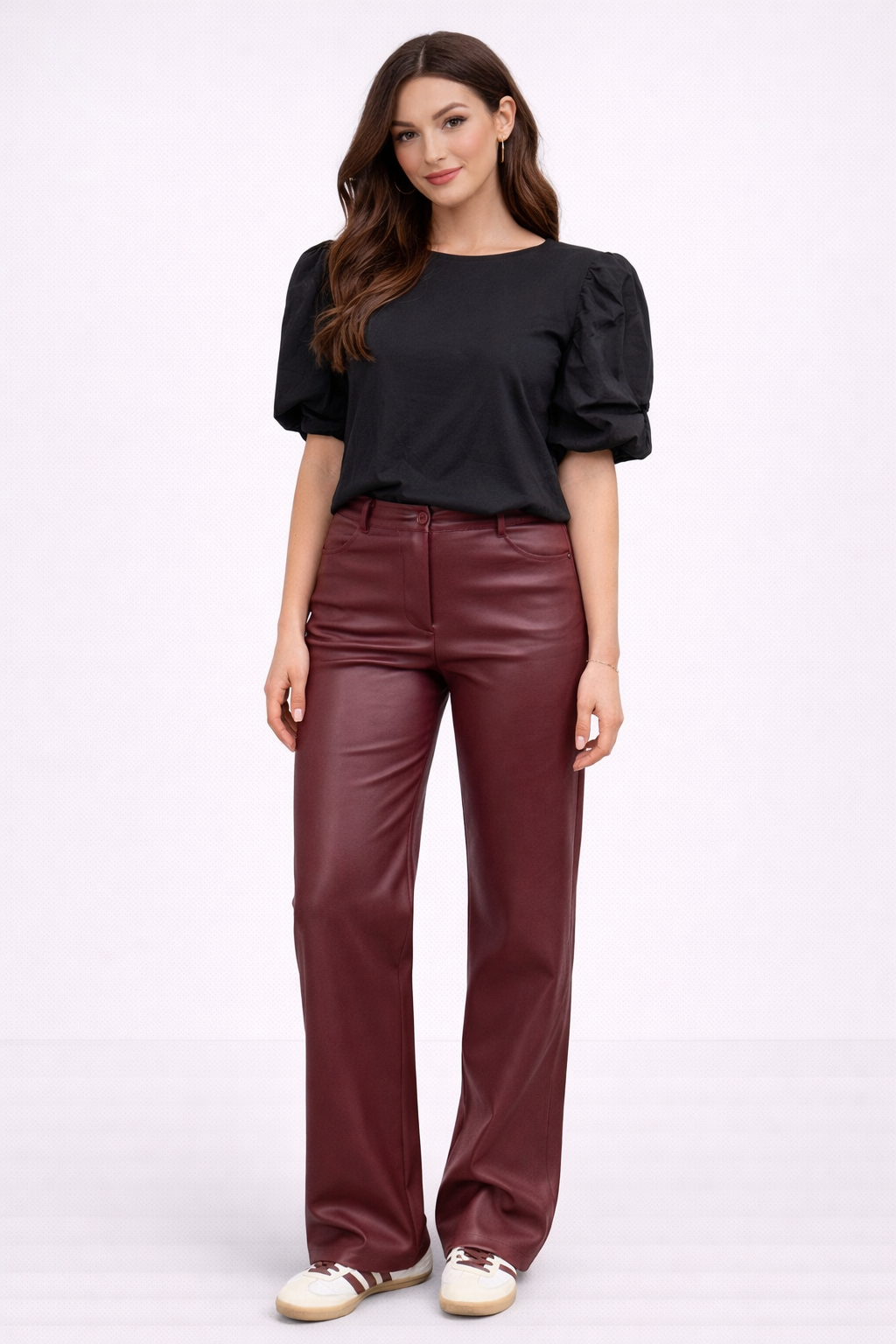 Whitney | Luxe PU Lederen Straight Leg Pantalon