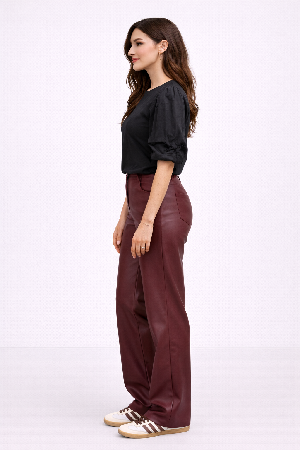 Whitney | Luxe PU Lederen Straight Leg Pantalon