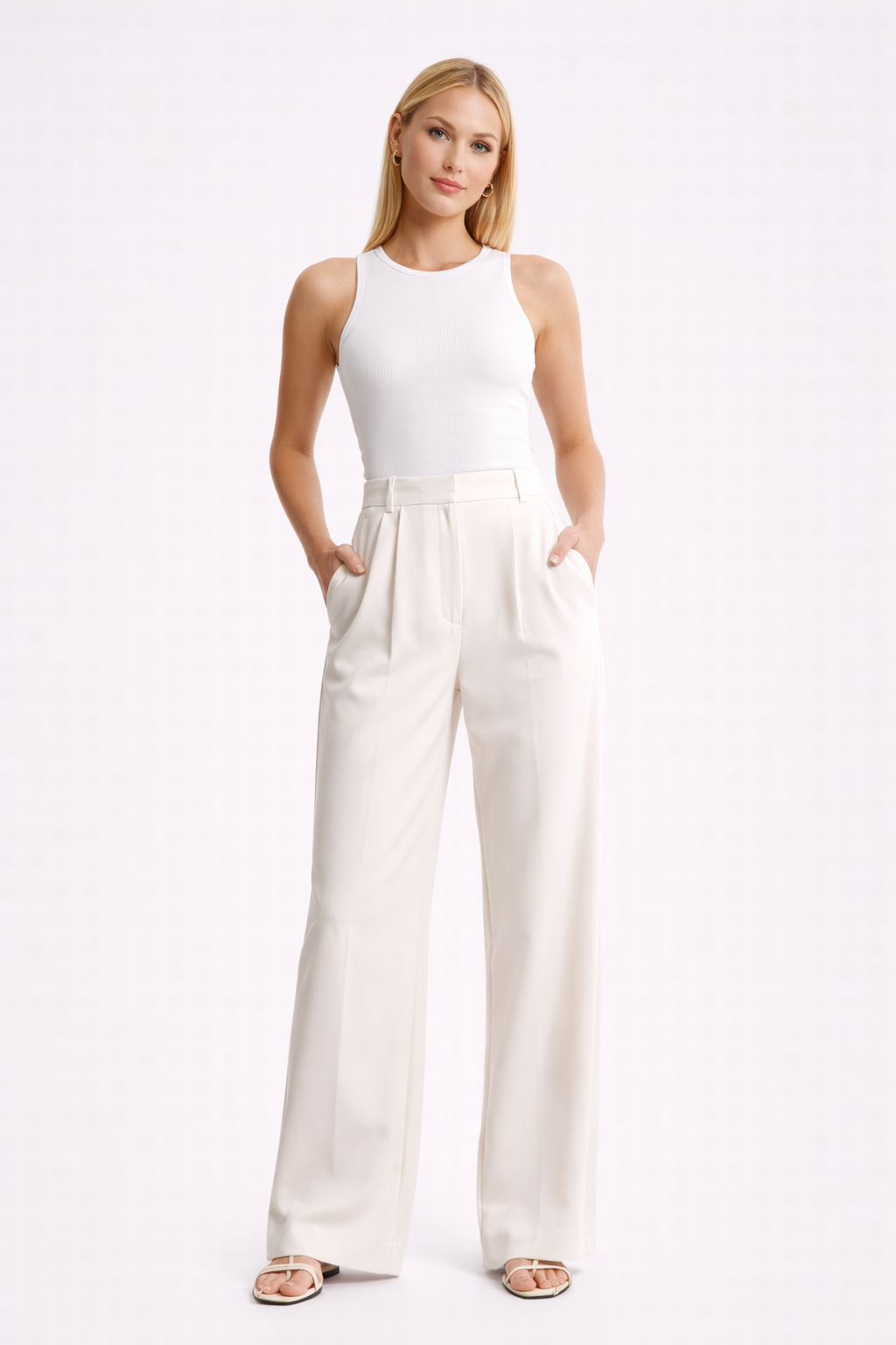 Cleo | High Waist Wide Leg Pantalon