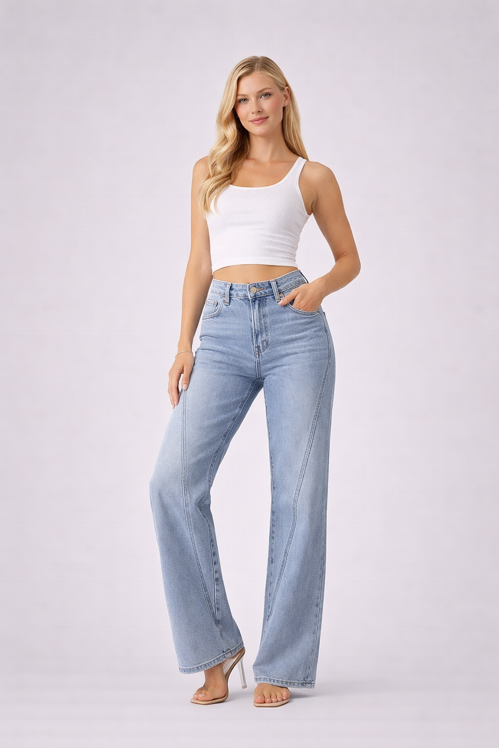 Katrina | High Waist Straight Leg Jeans