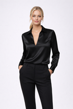 Nicky | Satijnen V-Hals Blouse