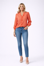 Aimee | Ruffle V-Hals Blouse