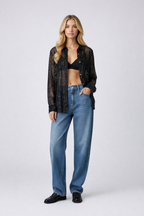 Anouk | Zilverkleurige Loose Fit Blouse