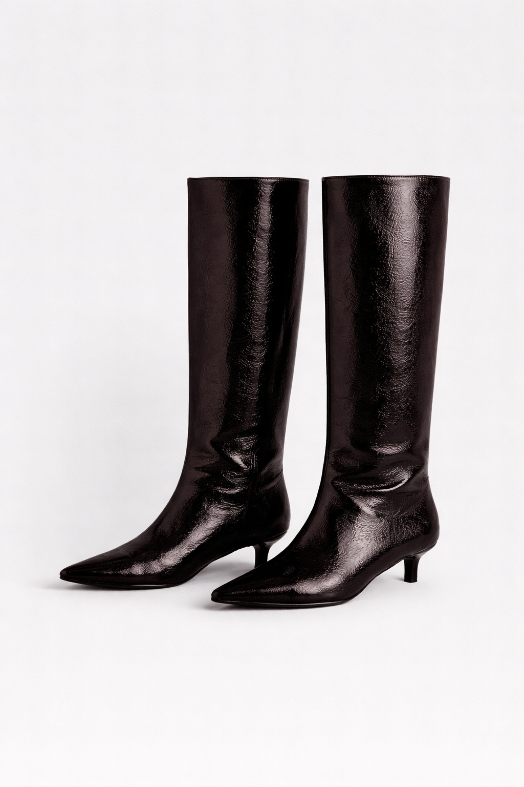 Ciara | Glanzende Mid Heel Laarzen