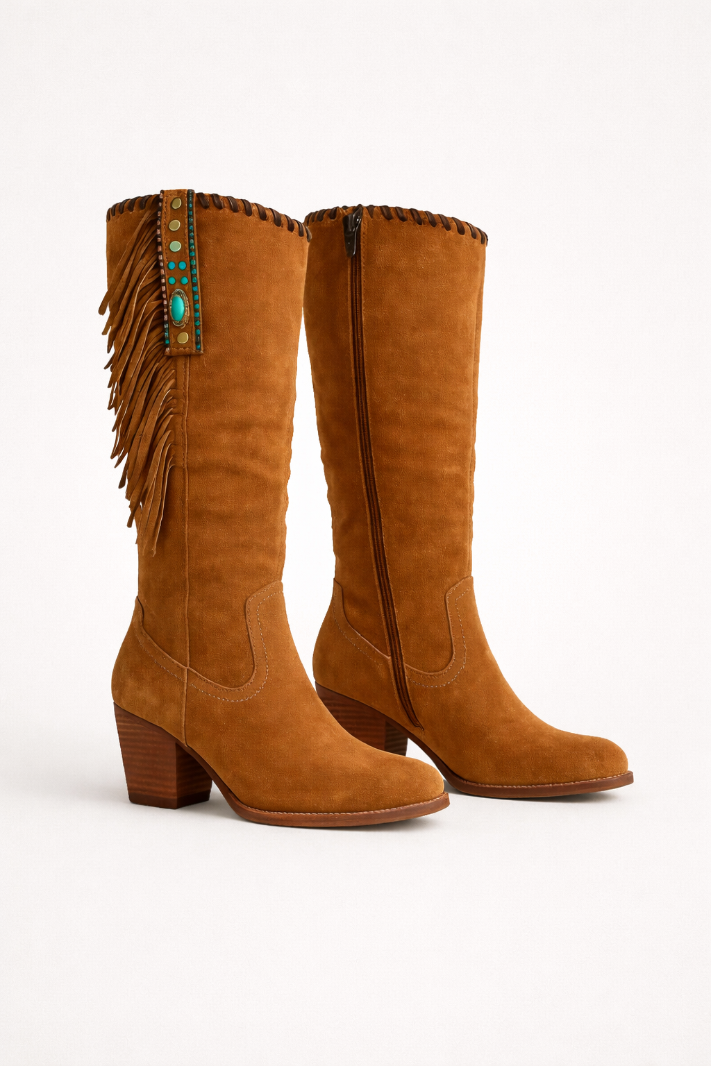 Tiana | Fringed Western Knee-High Boots