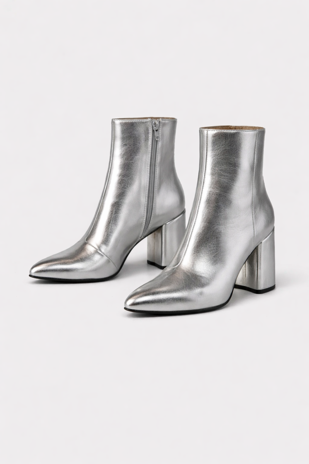 Avalanche | Metallic Block Heel Ankle Boots