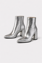 Avalanche | Metallic Block Heel Ankle Boots