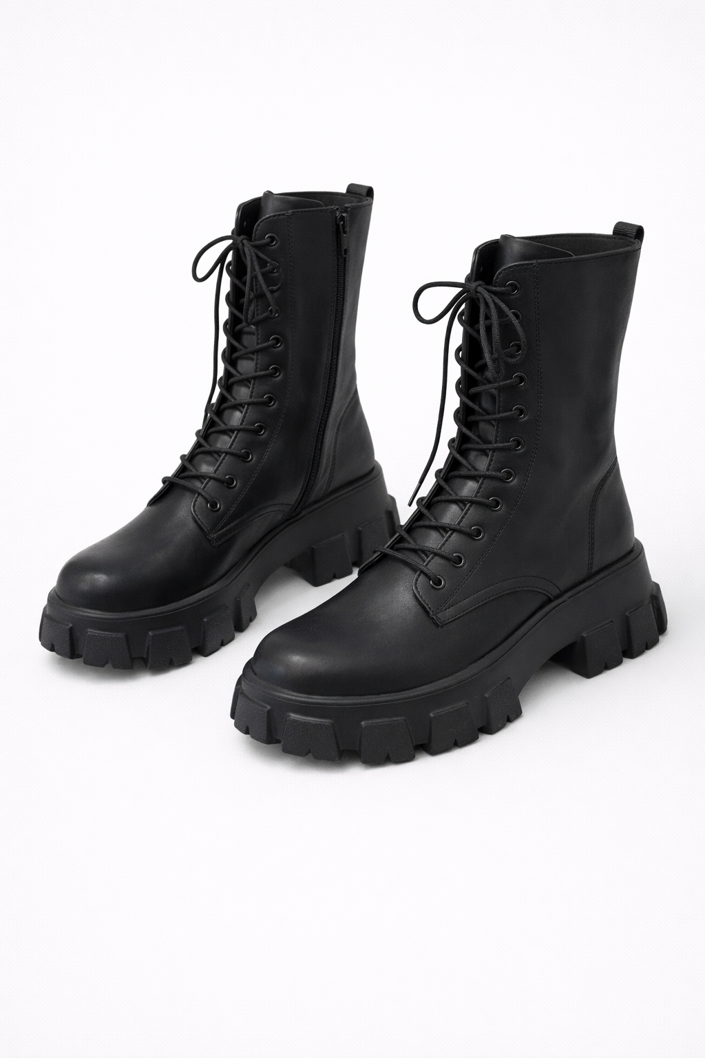 Larah | Statement Lace-Up Boots in White