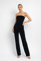 Britt | Midnight Sparkle Strapless Jumpsuit