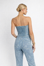 Britt | Midnight Sparkle Strapless Jumpsuit