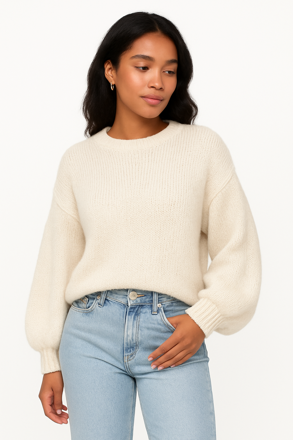 Elodie | Zachte Knit Balloon Sleeve Sweater