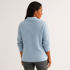 Elena | All-Season Ribbed Zip Knit Sweater