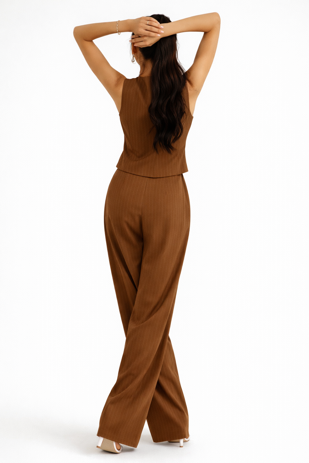 Andrella | Modern Tailored Pinstripe Two-Piece Set