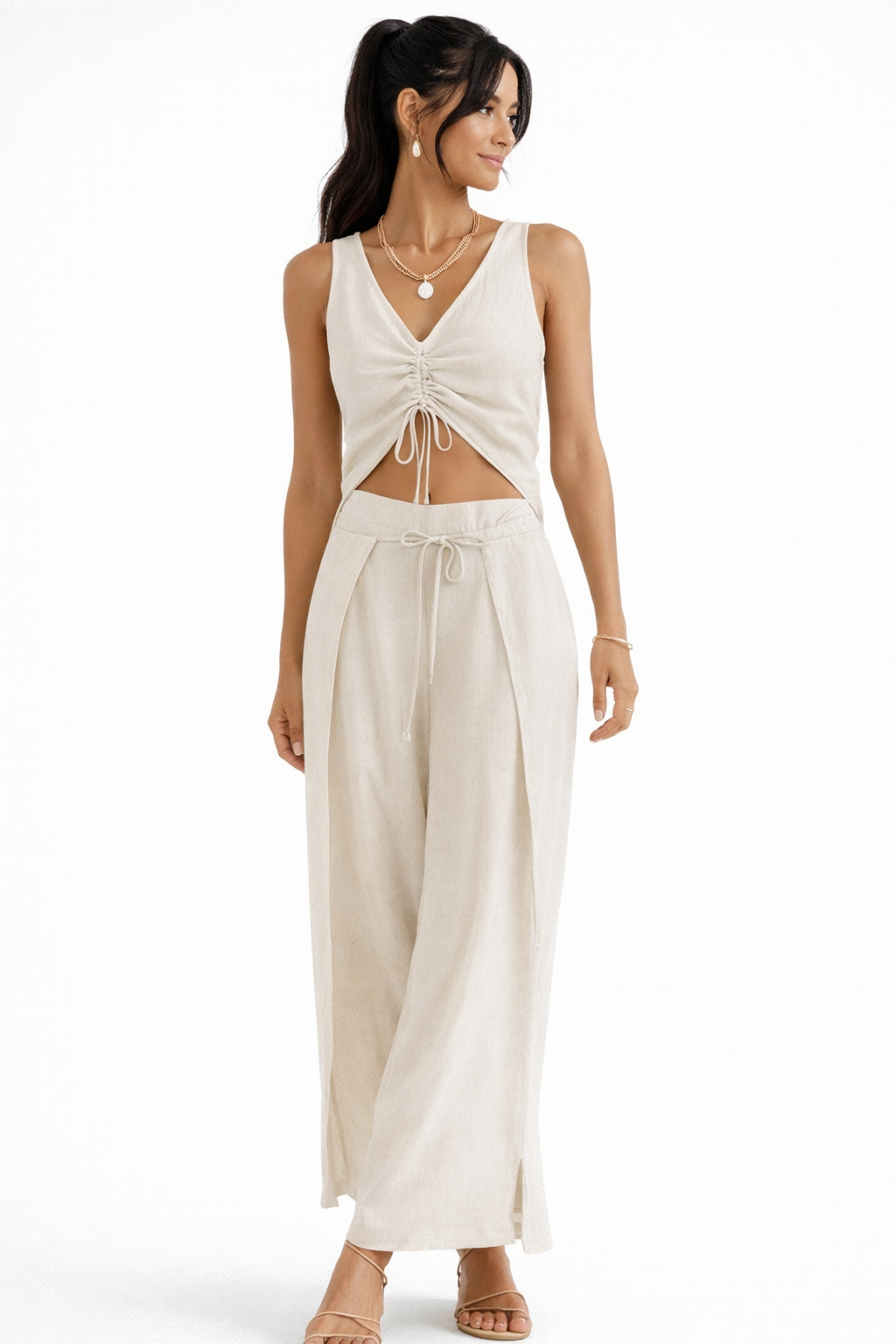 Bernice | Soft Linen Summer Two-Piece Set