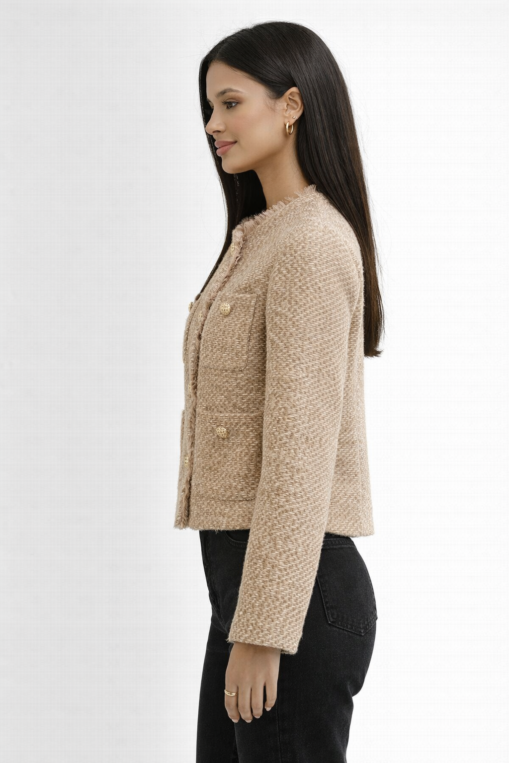 Veronica | Classic Tweed Button Jacket