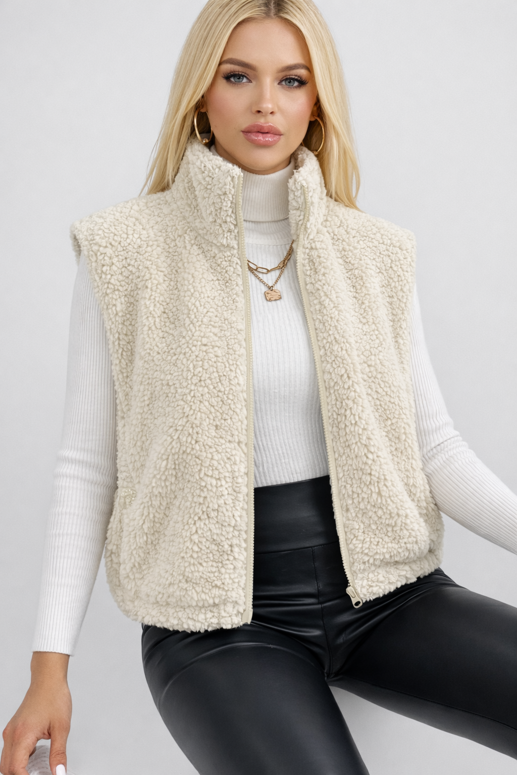 Bobbie | Cozy Teddy Zip Gilet