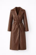 Kayleigh | Elegant Leatherlook Belted Trench Coat