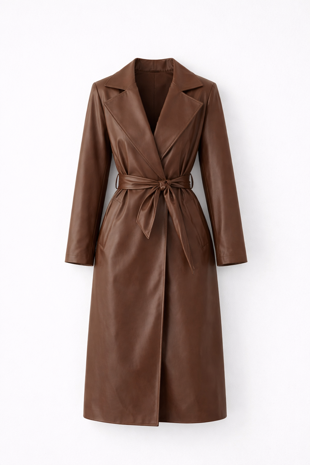 Kayleigh | Elegant Leatherlook Belted Trench Coat
