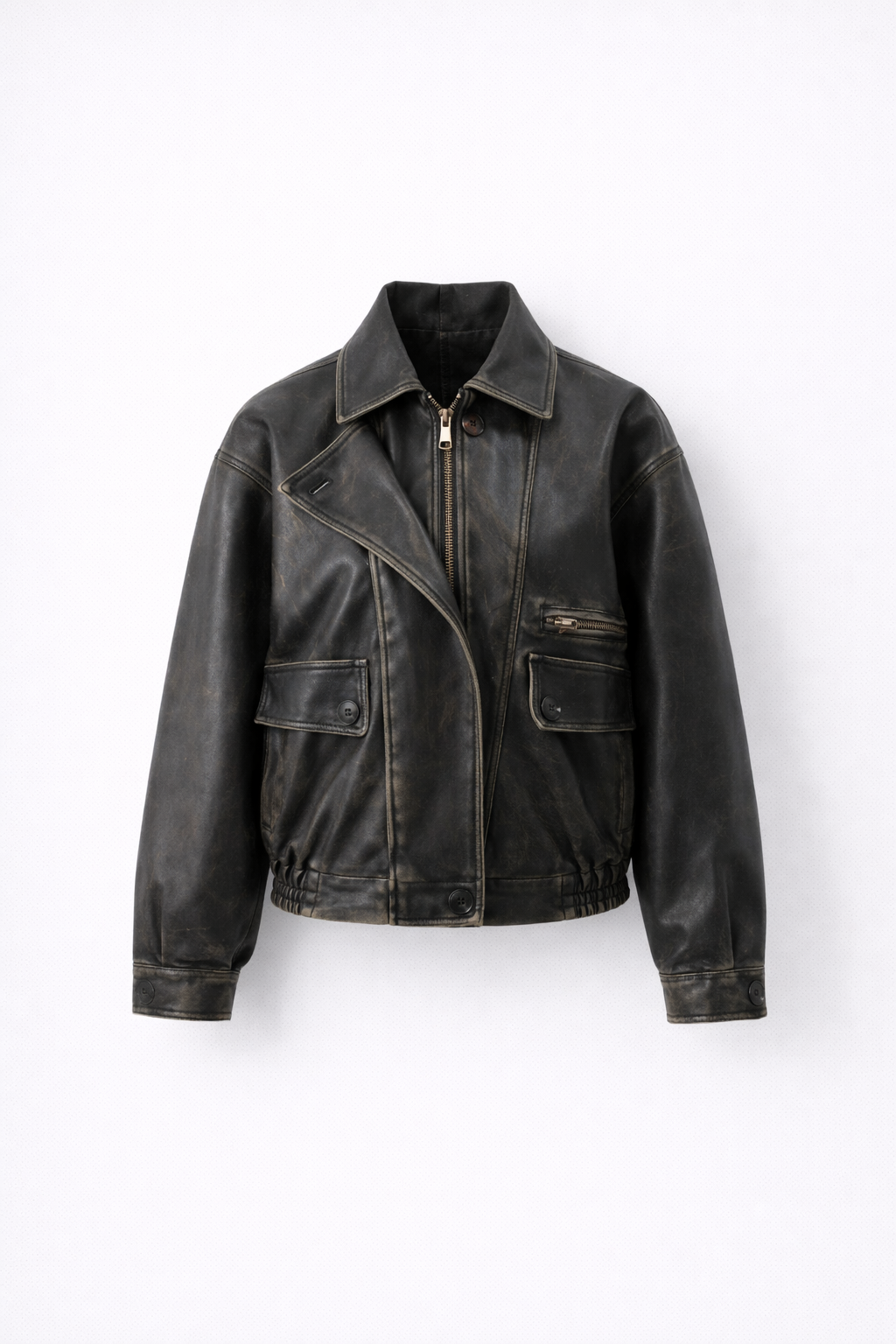 Gia | Herfst/Winter – Vintage Look Leerfeel – Oversized Jacket