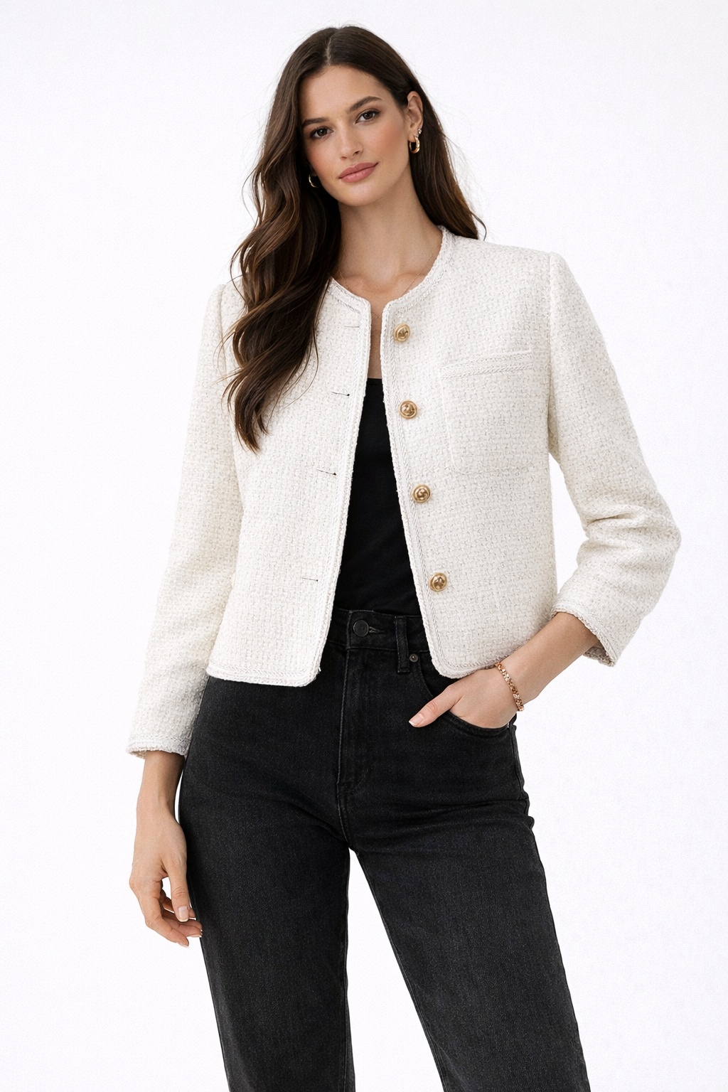 Rosa | Lente/Zomer – Verfijnde Tweedlook – Cropped Jacket