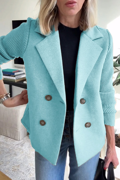 Emily Harrison | Knit Sleeve Tailored Blazer | Moderne elegantie met een verfijnde twist