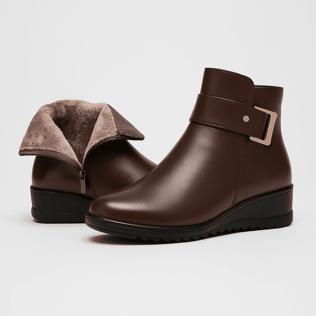 Bertha | Elegante Gevoerde Enkellaarsjes met Comfortzool