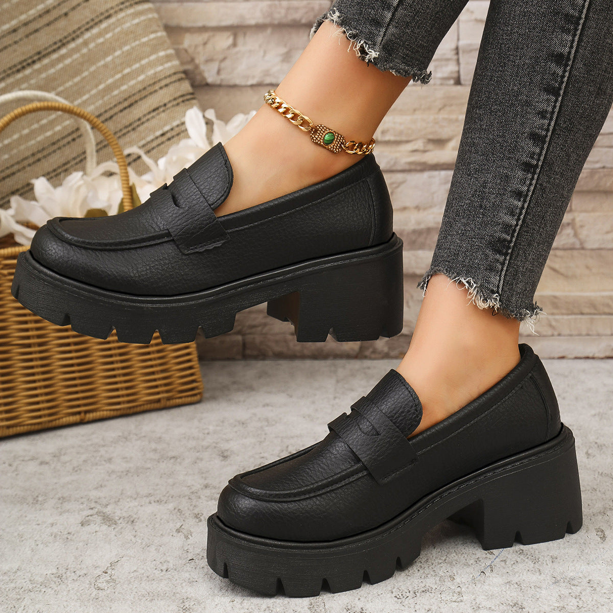Estefana | Chunky Platform Loafers met Hak
