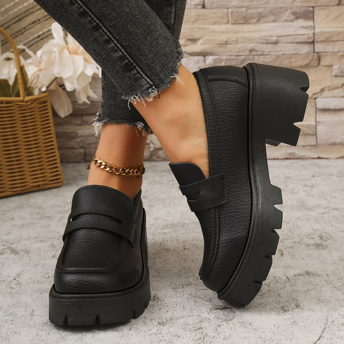Estefana | Chunky Platform Loafers met Hak