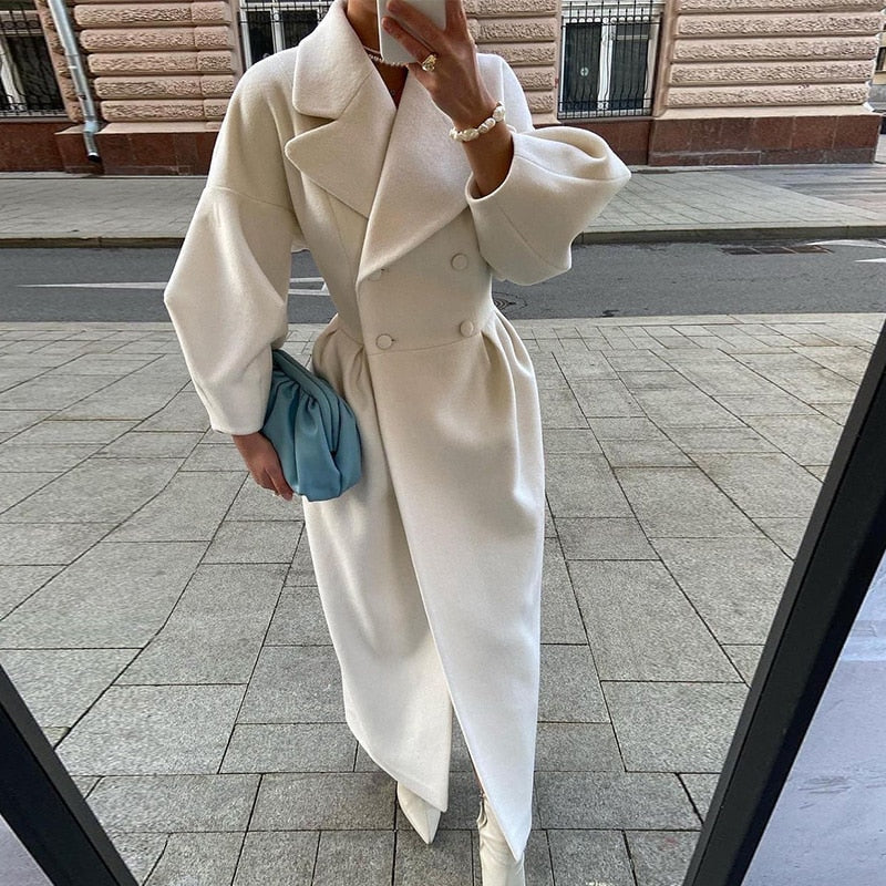 Ayana | Sculpted Wool Blend Long Coat