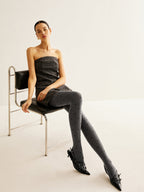 Astrid Holmström | Elegante Legging met Subtiel Hartpatroon