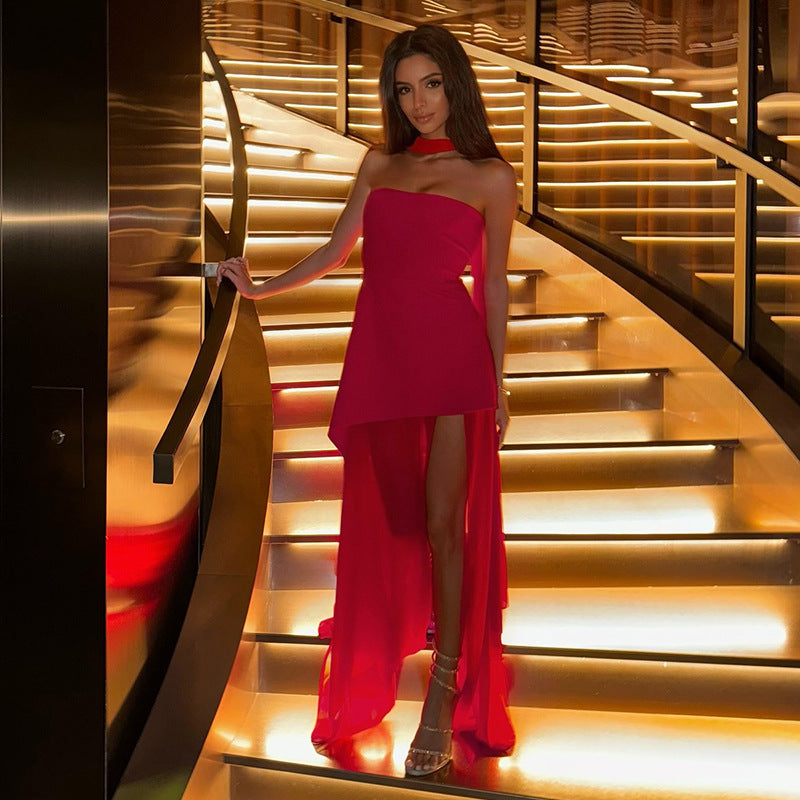 Isabella Carter | Strapless avondjurk met hoge split | Jij straalt pure kracht en onweerstaanbare elegantie uit