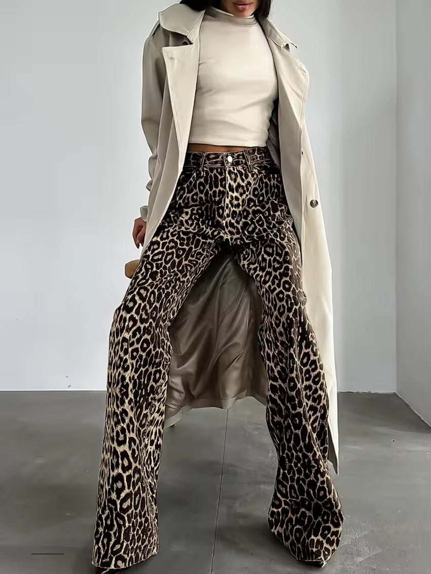 Naomi Brooks | Leopard Wide Leg Pants | Geeft elke outfit een krachtige en zelfverzekerde uitstraling