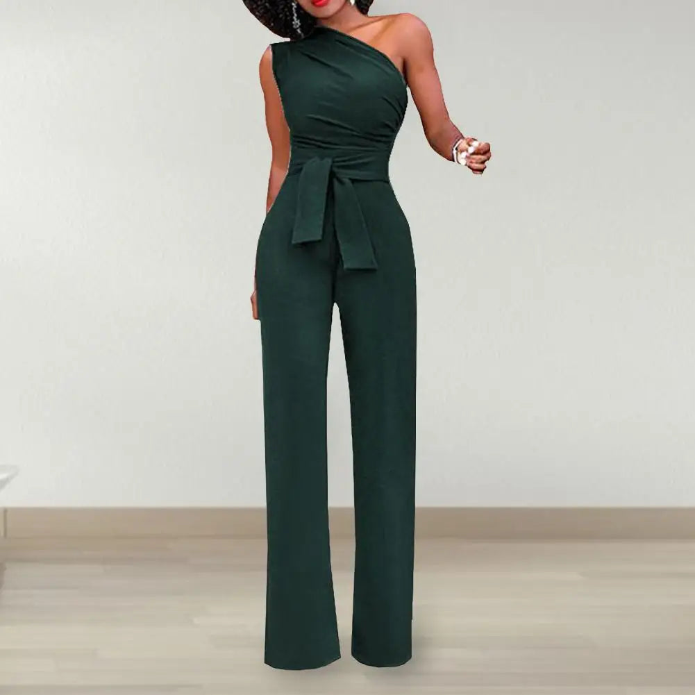 Serena Valmont | Elegante One-Shoulder Tailored Jumpsuit